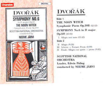 Symphony no. 6 in D major, op. 60 : The noon witch : symphonic poem, op. 108 /