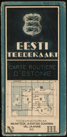 Eesti teedekaart = Carte routiere d'Estonie. Leht III, [Tapa-Narva]
