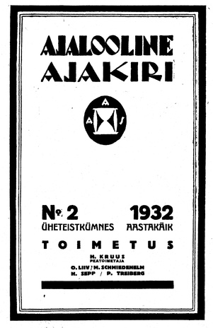 Ajalooline Ajakiri ; 2 1932