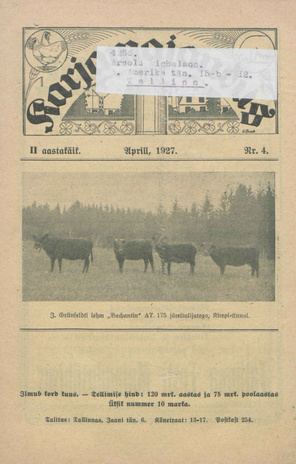Karjamajandus ; 4 1927-04