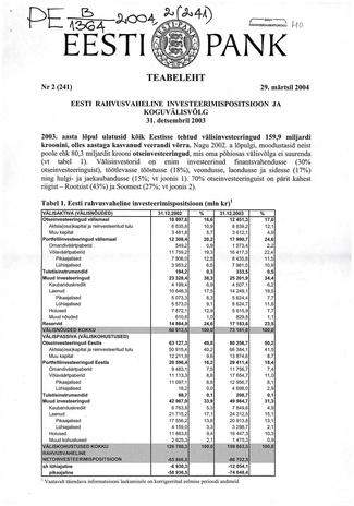 Eesti Pank : teabeleht ; 2 (241) 2004-03-29