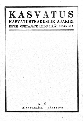 Kasvatus ; 3 1930-03
