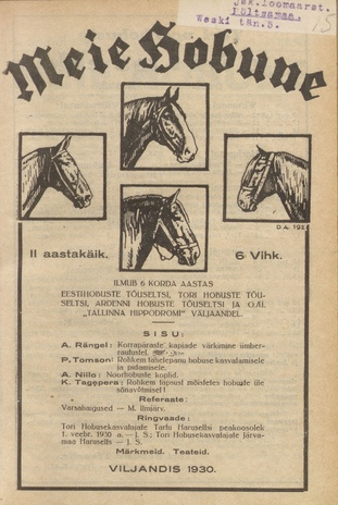 Meie Hobune ; 6 1930