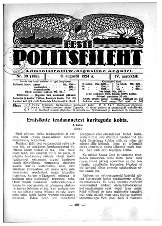 Eesti Politseileht ; 30 1924