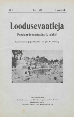 Loodusevaatleja : populaar-loodusteaduslik ajakiri ; 3 1930-05