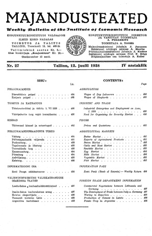 Majandusteated ; 27 1938-07-12