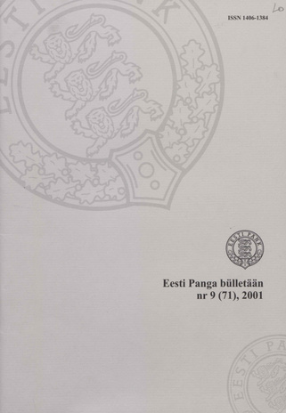 Eesti Panga Bülletään ; 9 (71) / 2001