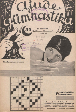 Ajude Gümnastika : ristsõnamõistatuste ajakiri ; 34 1935-08-22
