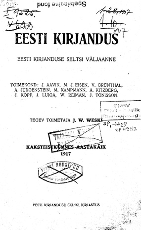 Eesti Kirjandus ; 4 1917