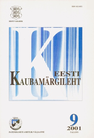 Eesti Kaubamärgileht ; 9 2001-09