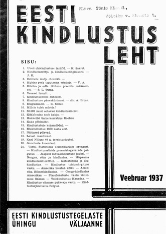 Eesti Kindlustusleht ; 2 1937-02