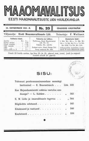 Maaomavalitsus ; 20 1931-12-24