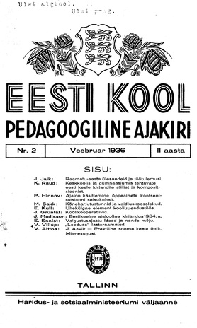 Eesti Kool ; 2 1936-02