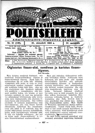 Eesti Politseileht ; 41 1924