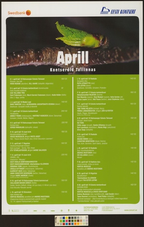 Aprill : kontserdid Tallinnas 