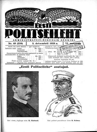 Eesti Politseileht ; 49 1926