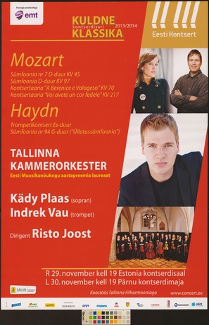 Tallinna Kammerorkester, Kädy Plaas, Indrek Vau, Risto Joost 
