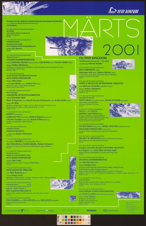 Märts 2001 : kontserdid Tallinnas