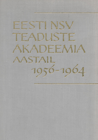 Eesti NSV Teaduste Akadeemia aastail 1956-1964 