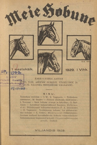 Meie Hobune ; 1 1929