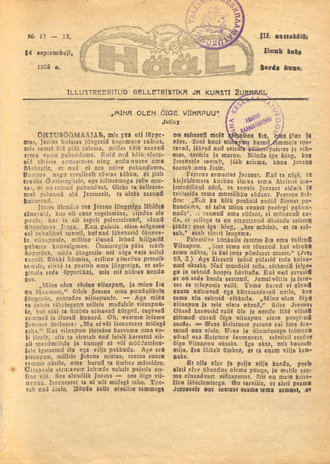 Hääl : kunsti, teaduse ja belletristika kuukiri ; 17-18 1935-09-14