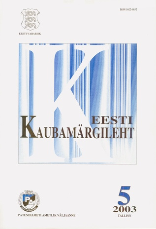 Eesti Kaubamärgileht ; 5 2003-05