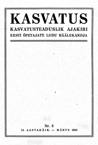 Kasvatus ; 3 1932-03