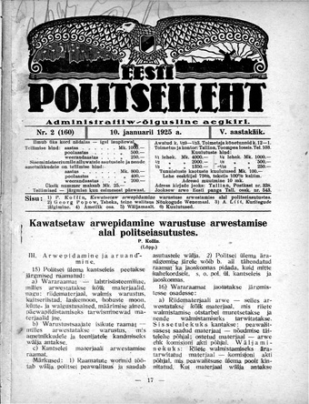 Eesti Politseileht ; 2 1925