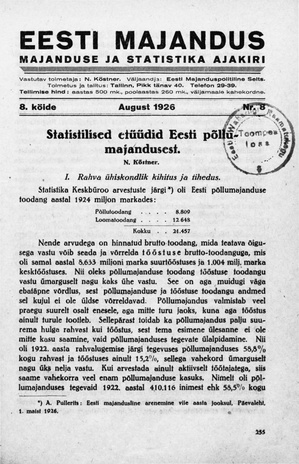 Eesti Majandus ; 8 1926-08