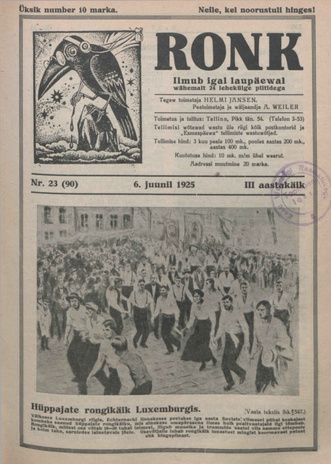 Ronk : perekonna ja noorsoo ajakiri ; 23 (90) 1925-06-06