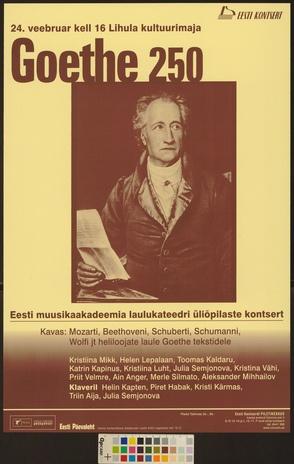 Goethe 250 : Eesti muusikaakadeemia laulukateedri üliõpilaste kontsert 
