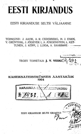 Eesti Kirjandus ; 3 1924