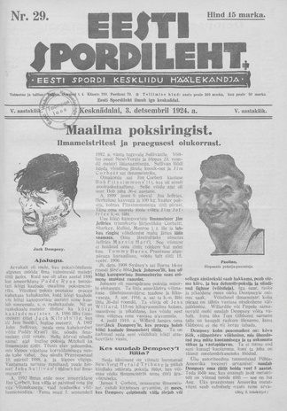 Eesti Spordileht ; 29 1924-12-03