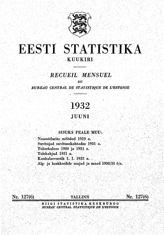 Eesti Statistika : kuukiri ; 127 (6) 1932-06