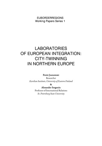 Laboratories of European integration: city-twinning in Northern Europe
