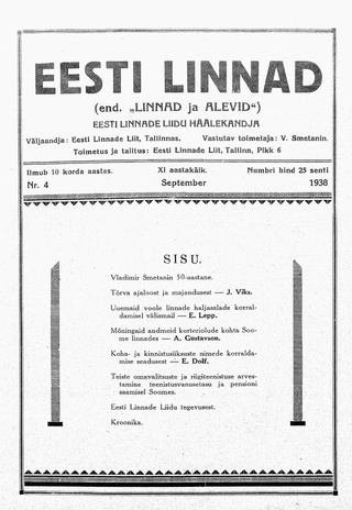 Linnad ja Alevid ; 4 1938-09