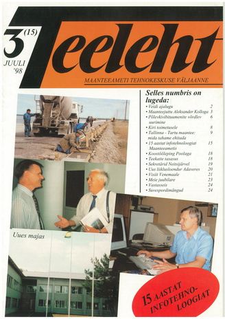 Teeleht = The Road Paper : Maanteeameti tehnokeskuse väljaanne ; 3 (15) 1998-07