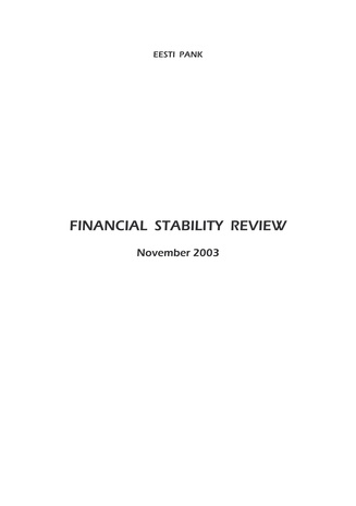 Financial stability review ; november 2003