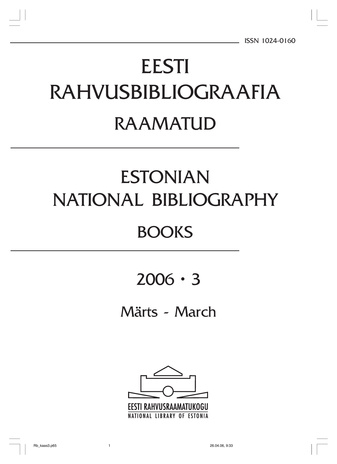 Eesti Rahvusbibliograafia. Raamatud ; 3 2006-03