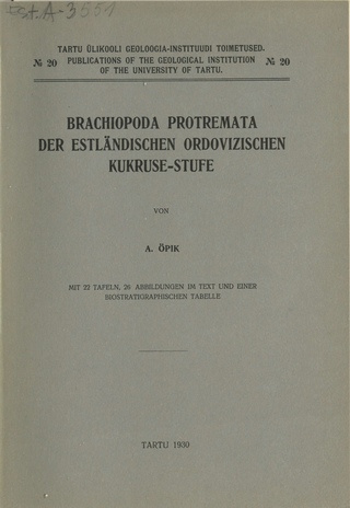 Brachiopoda Protremata der estländischen ordovizischen Kukruse-Stufe