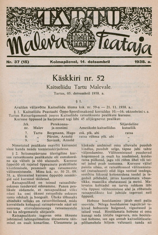 Tartu Maleva Teataja ; 37 (15) 1938-12-14