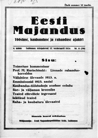 Eesti Majandus ; 6 1924-02-12