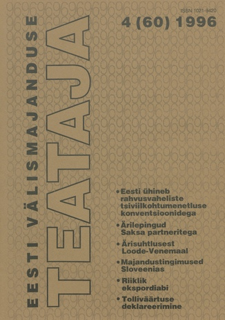 Eesti Välismajanduse Teataja ; 4 (60) 1996