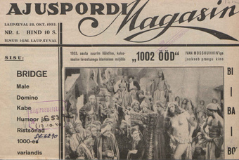 Ajuspordi Magasin ; 1 1933-10-28