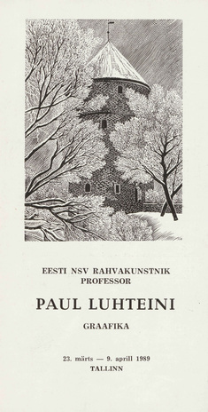 Eesti NSV rahvakunstnik professor Paul Luhteini graafika : näituse nimestik, 23. märts - 9. aprill, 1989