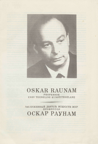 Oskar Raunam : lühiülevaade tegevusest