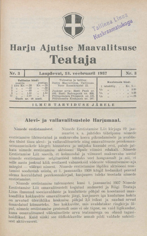 Harju Maavalitsuse Teataja ; 3 1937-02-13