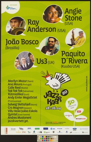 Ray Andreson, Angie Stone, Joao Bosco, Us3, Paquito D'Rivera : jazzkaar 20