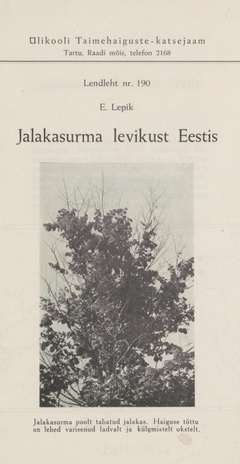 Jalakasurma levikust Eestis