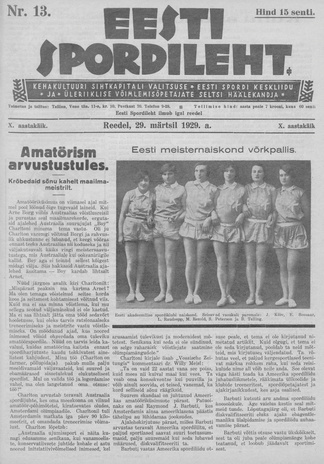 Eesti Spordileht ; 13 1929-03-29